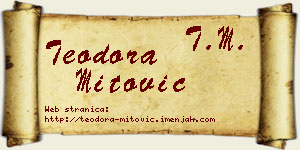 Teodora Mitović vizit kartica